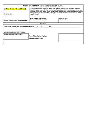 City of Tampa New Hire Forms