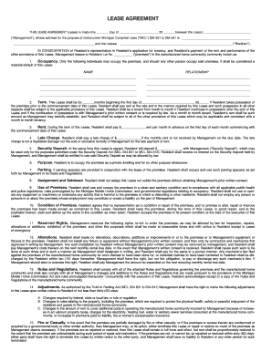 Michigan Manufactured Home Lease Agreement