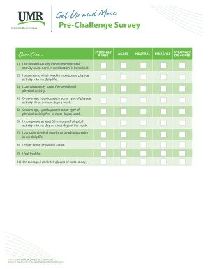 Get Up and Move Pre-Challenge Survey