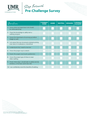 Step Forward Pre-Challenge Survey