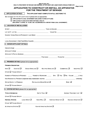 Septic System Installation Application