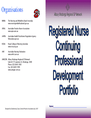 Australian Nursing Continuing Professional Development Portfolio