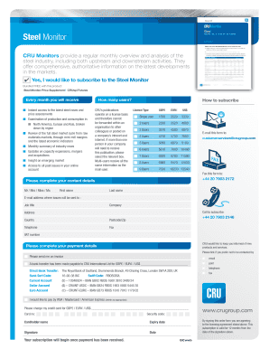 Steel Monitor Subscription Form
