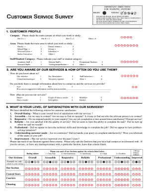 Customer Service Survey Form