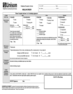Insulin Order Form