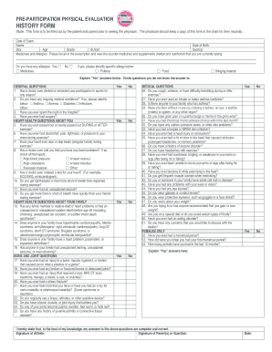 Missouri Pre-Participation Physical Evaluation Form