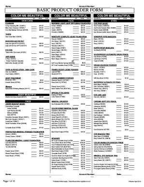 Basic Product Order Form
