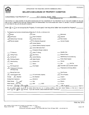 Texas Seller's Property Disclosure Form
