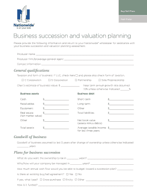 Business Succession and Valuation Planning Fact Finder