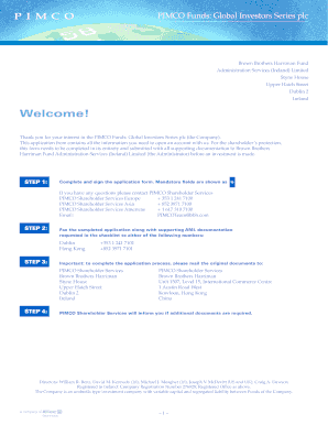 PIMCO Funds Global Investors Application Form