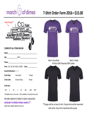 Op97 calendar - T Shirt Order Form 201615 - Northern Hospital