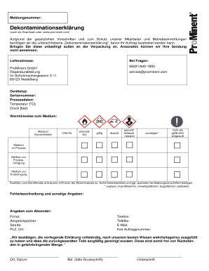 Dekontaminationserklärung