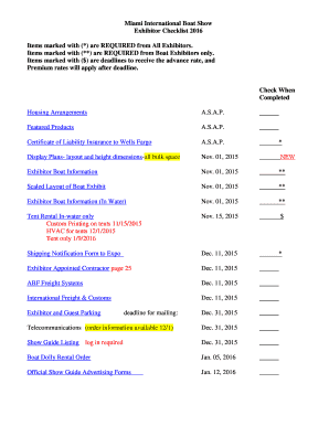 Miami International Boat Show Exhibitor Checklist