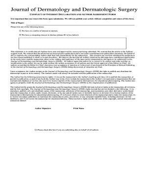 Conflict of Interest Declaration and Author Agreement Form
