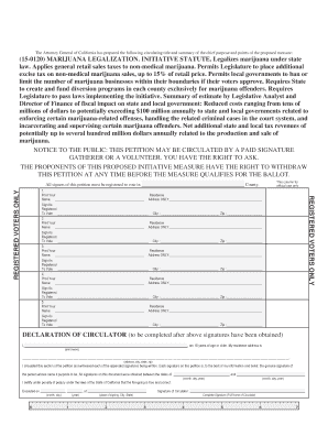 California Marijuana Legalization Initiative Petition