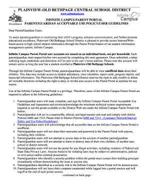 Infinite Campus Parent Portal Acceptable Use Agreement