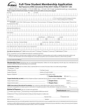Student Membership bApplicationb - ARMA International