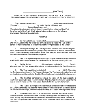 Nonjudicial Settlement Agreement for Trust Termination