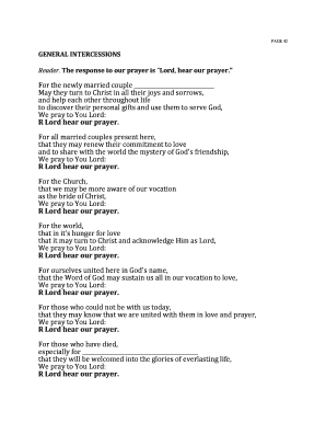 General Intercessions for Marriage
