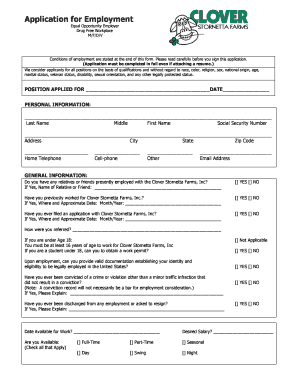 Employment Application Form