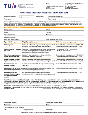 SEPA Direct Debit Authorization Form