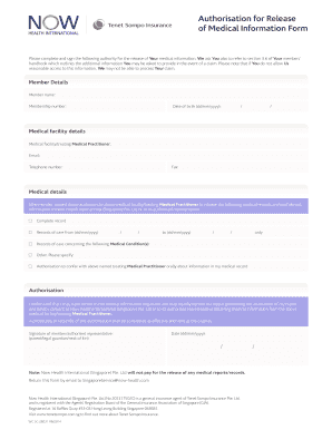 Authorization for Release of Medical Information Form