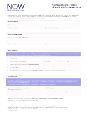 Medical Information Release Authorization Form