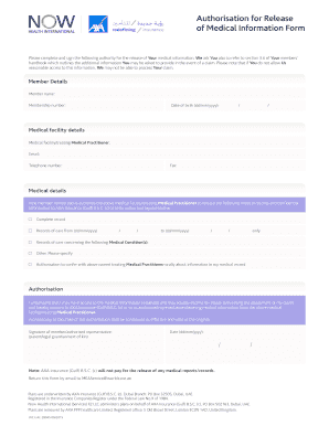 Medical Information Release Authorization Form