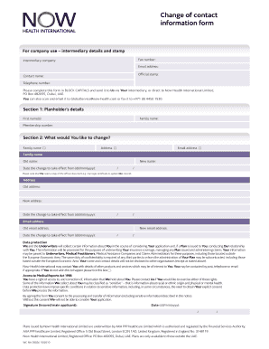 Change of Contact Information Form
