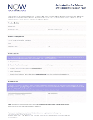 Medical Information Release Authorization Form
