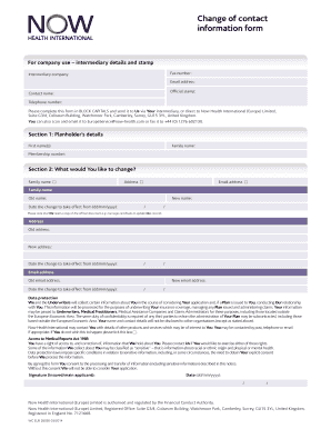 Change of Contact Information Form