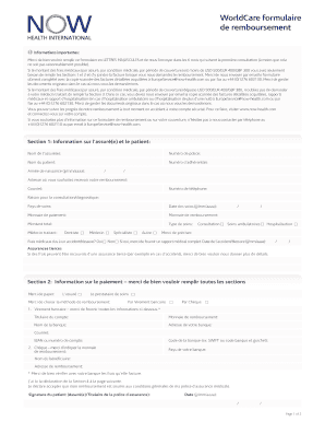 WorldCare formulaire de remboursement