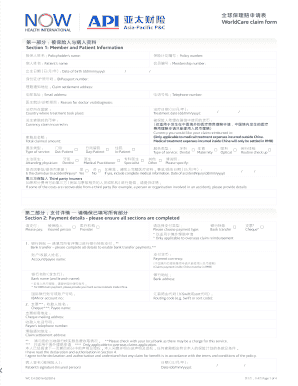 WorldCare Medical Claim Form