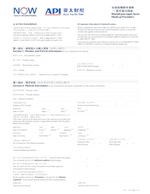 WorldCare Medical Claim Form
