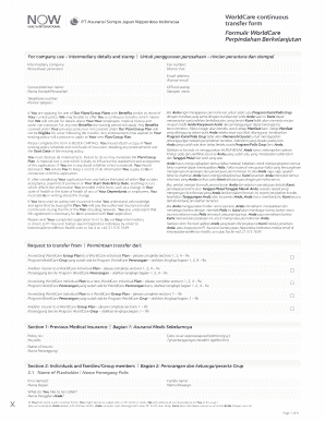 WorldCare Continuous Transfer Form
