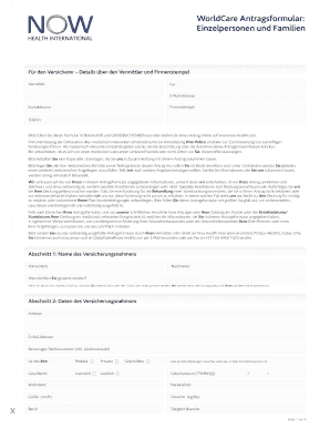 WorldCare Antragsformular
