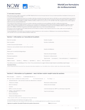 WorldCare formulaire de remboursement