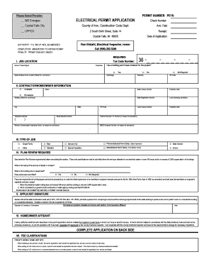 Michigan Electrical Permit Application