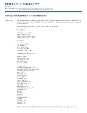 All Bay Area Businesses Data Subscription Order Form