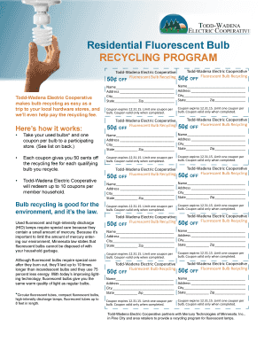 Fluorescent Bulb Recycling Coupon