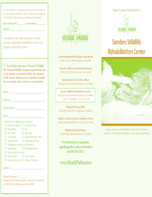 Ohio Wildlife Rehabilitation Center Donation Form
