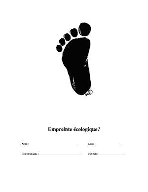 Feuille de travail sur l'empreinte écologique