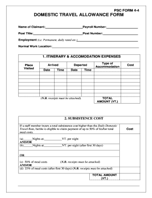 travelling allowance bill format in word