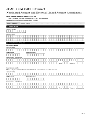 Nominated Account Amendment Form
