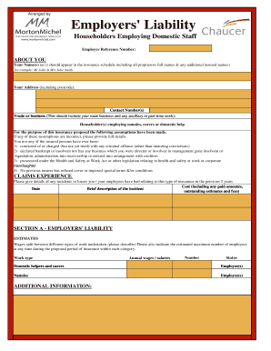 UK Employers' Liability Insurance Application