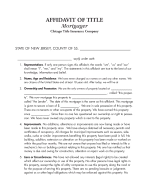 Affidavit of Title for Mortgage