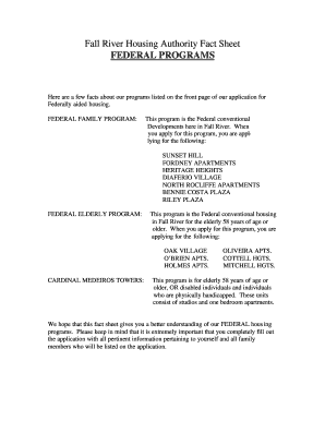 Fall River Housing Authority Application