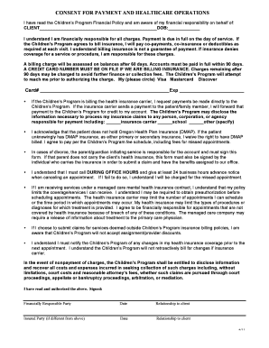 Consent for Payment and Healthcare Operations