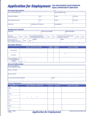 Employment Application Form
