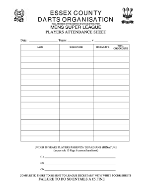 Darts cricket printable score sheet - mazmaxx